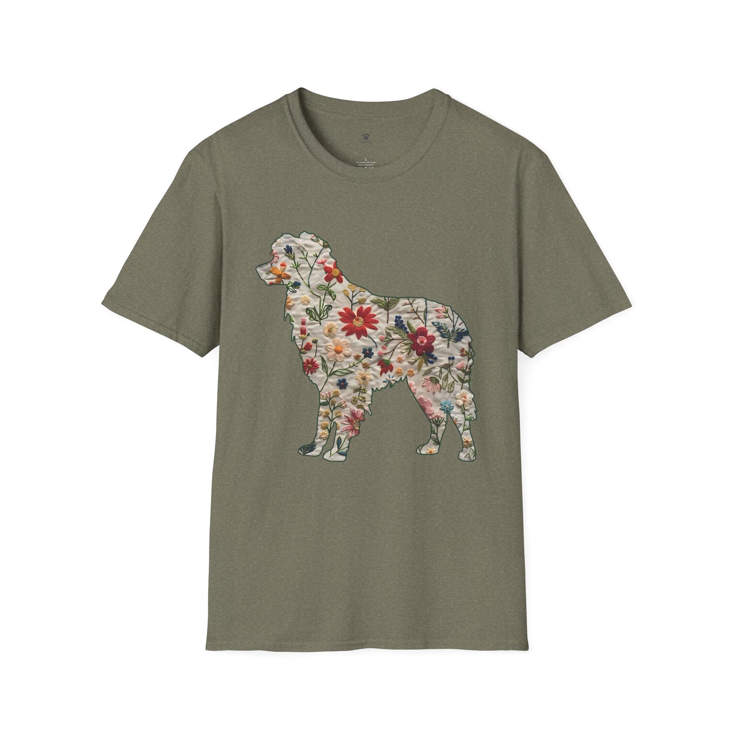 Floral Dog Lover T-Shirt - Unisex Softstyle Tee