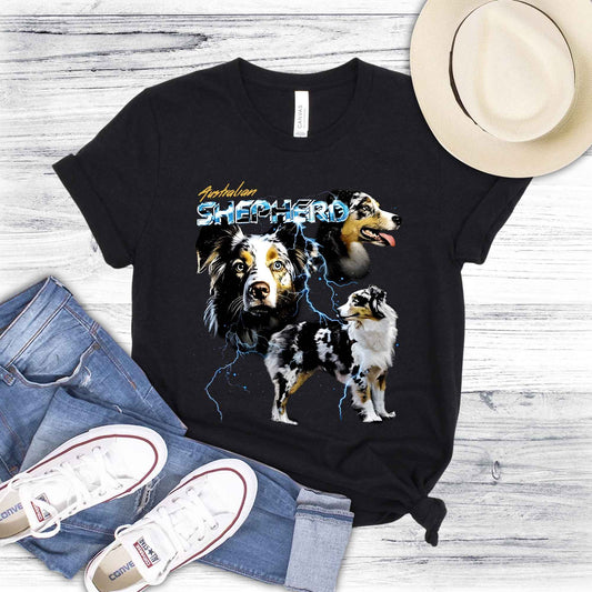 Aussie Shepherd Lover Unisex Heavy Cotton Tee - Cool Graphic Dog Shirt